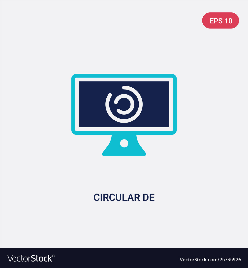 Two color circular de icon from computer concept
