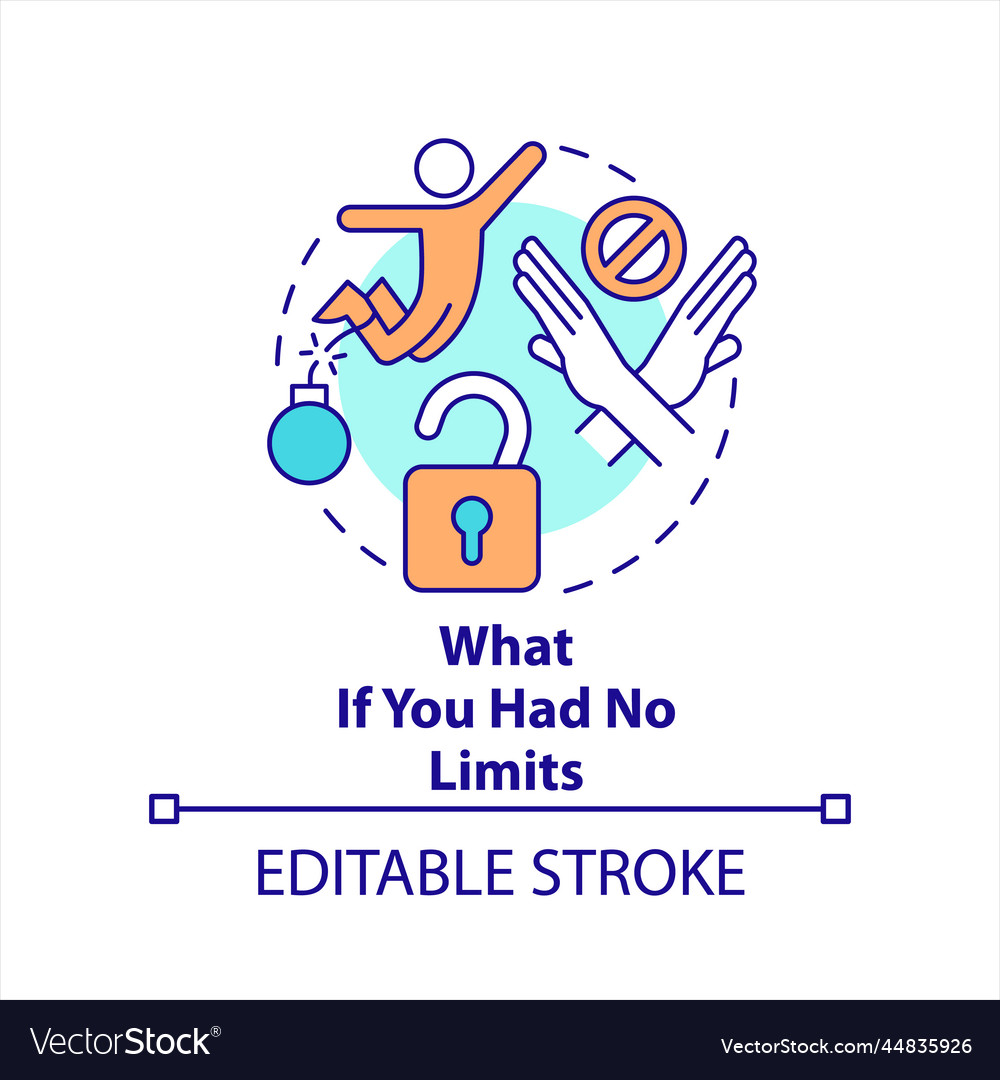 What if you had no limits concept icon vector image What if you had no limits concept icon