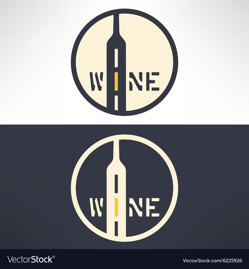 Wine shop logo in modern flat design Royalty Free Vector