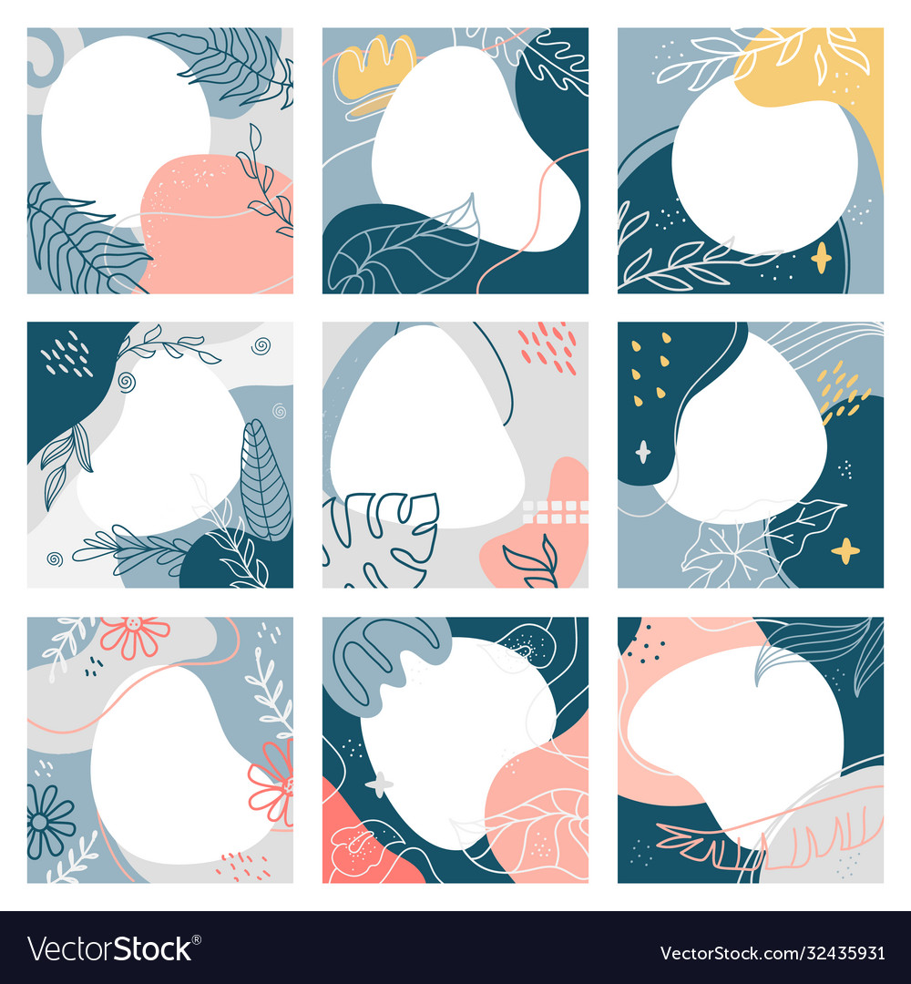 Abstract social post collage square trendy vector image Abstract social post collage square trendy
