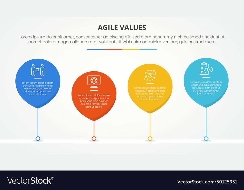 Agile values infographic concept for slide vector image Agile values infographic concept for slide