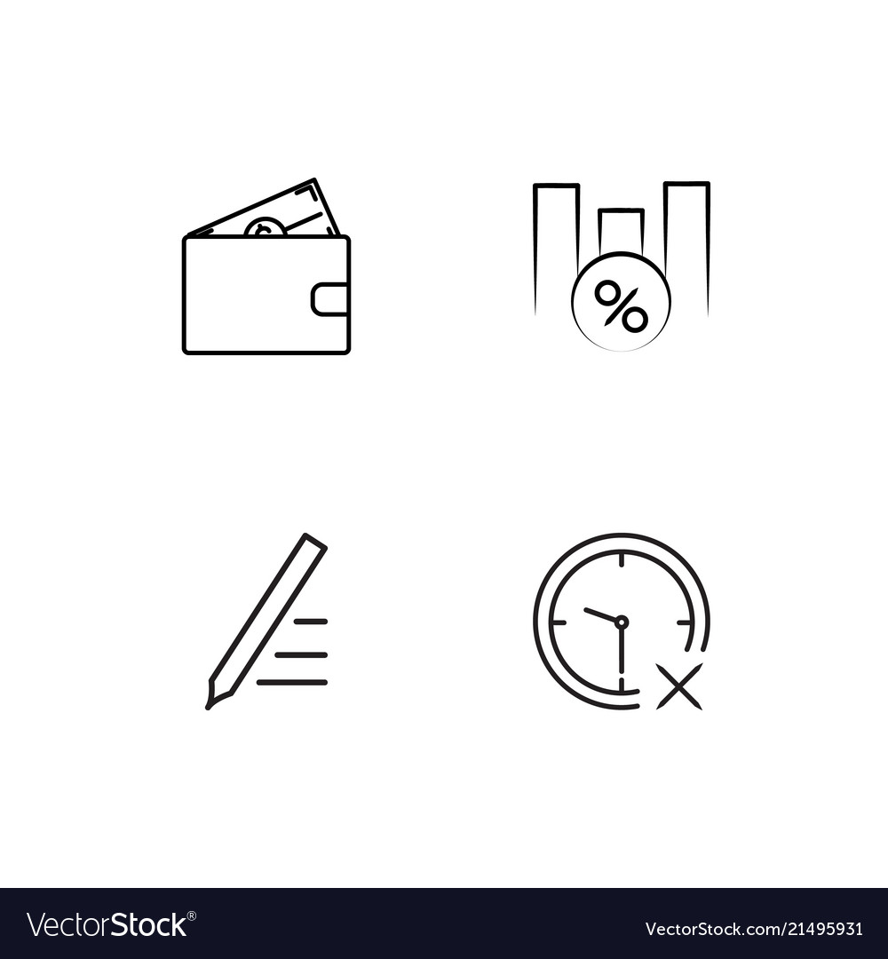 Banking linear icons set simple outline