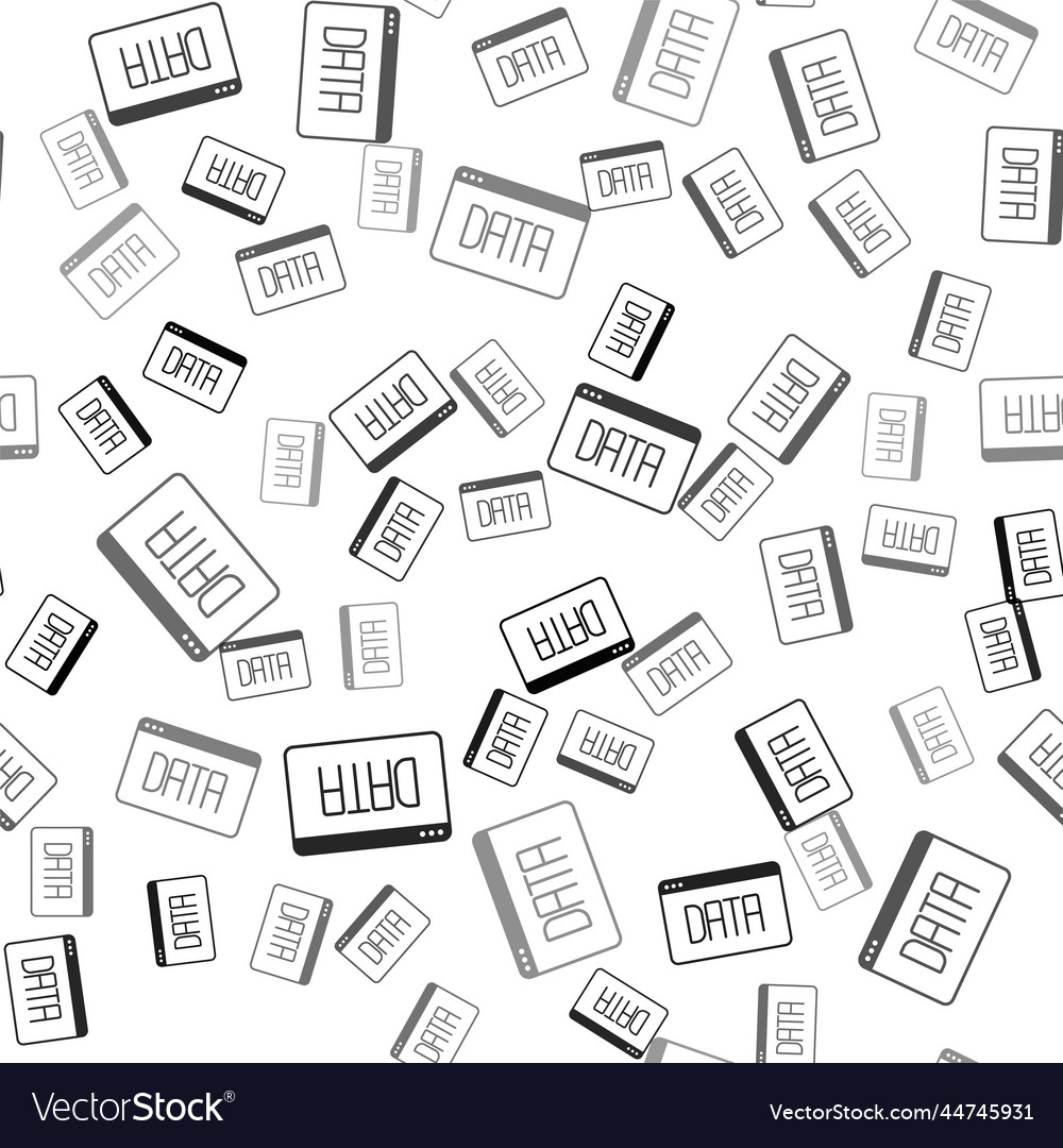 Black data analysis icon isolated seamless pattern vector image Black data analysis icon isolated seamless pattern