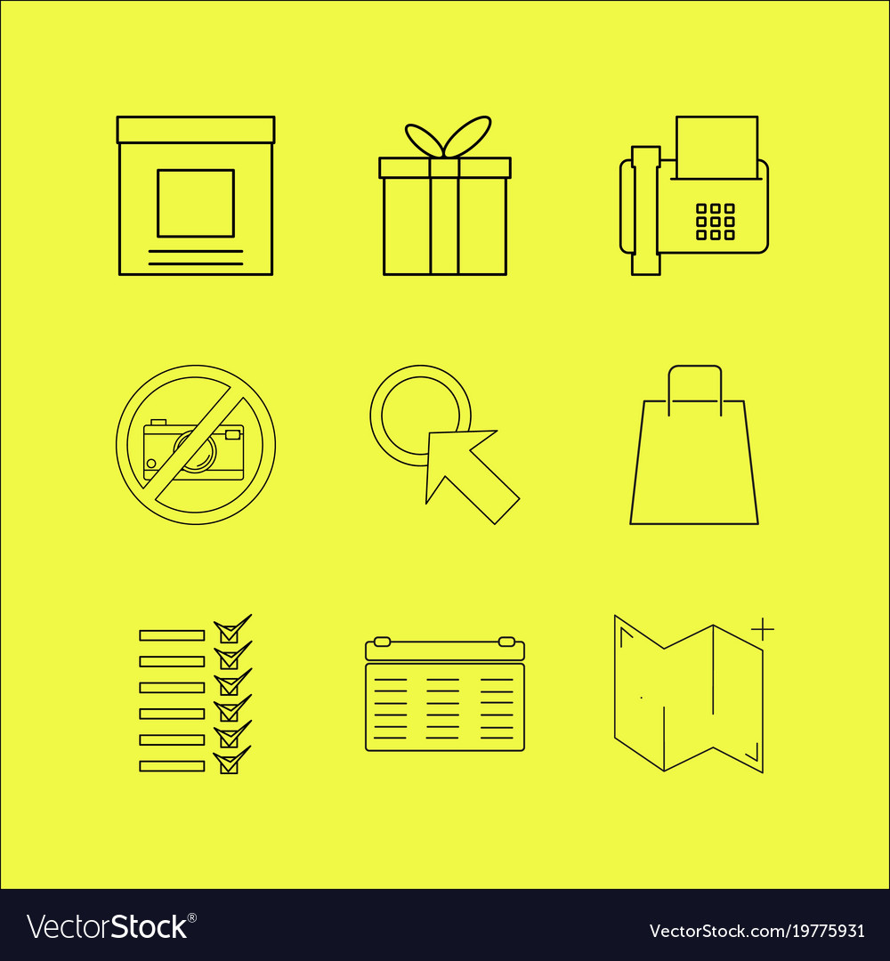 Business linear icon set simple outline icons