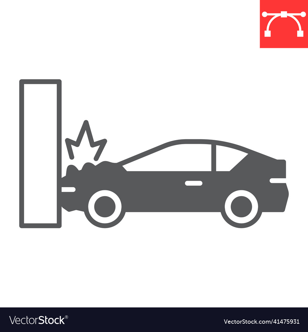 Car crash glyph icon