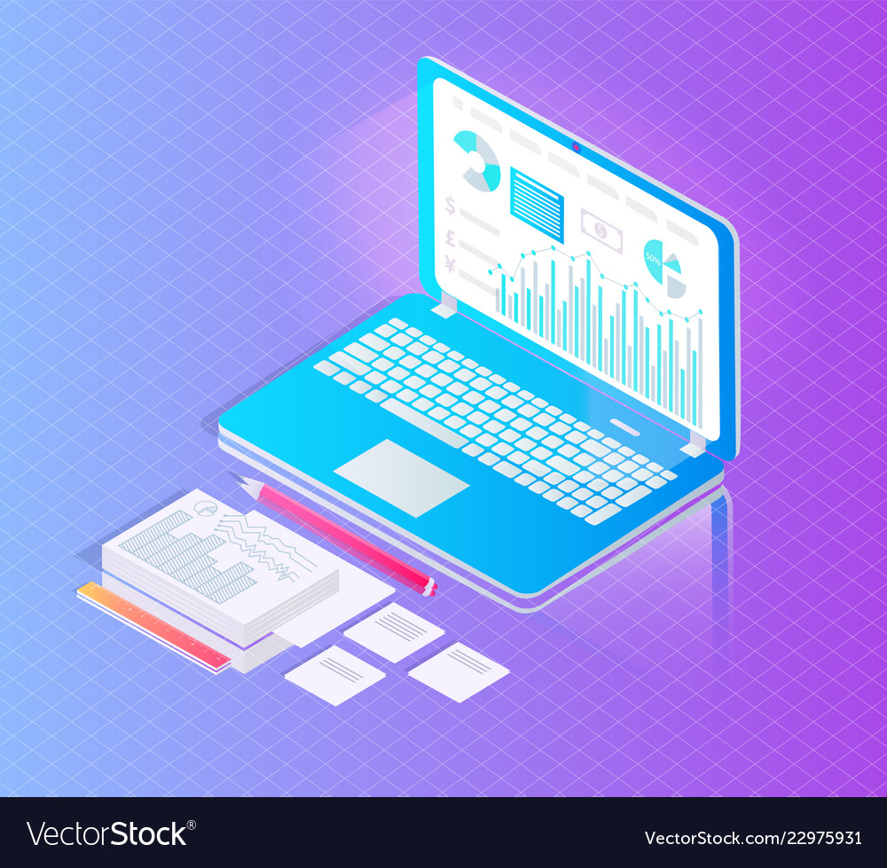 Digital analytics data icons vector image Digital analytics data icons