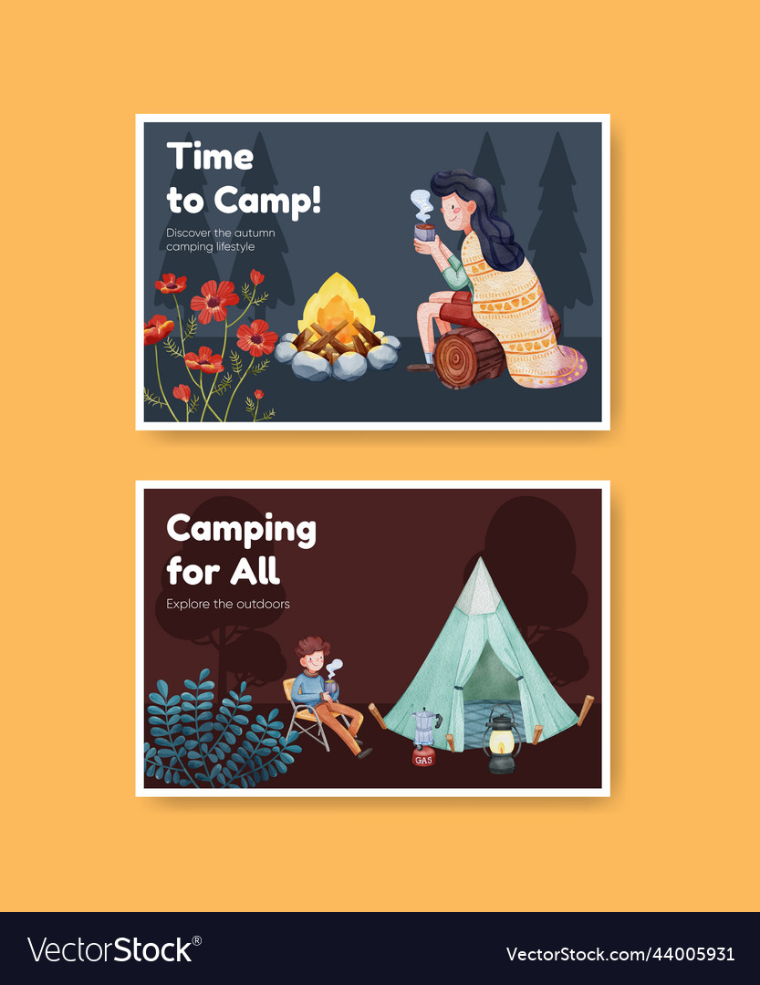 Facebook Vorlage mit Herbst Camping Picknick