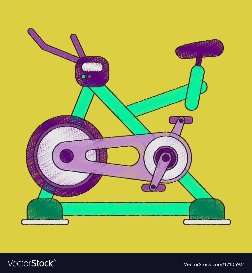 Flat shading style icon bicycle exercise
