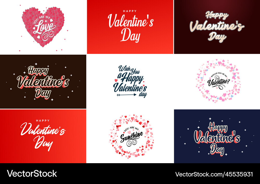 Happy valentines day greeting card template Vector Image