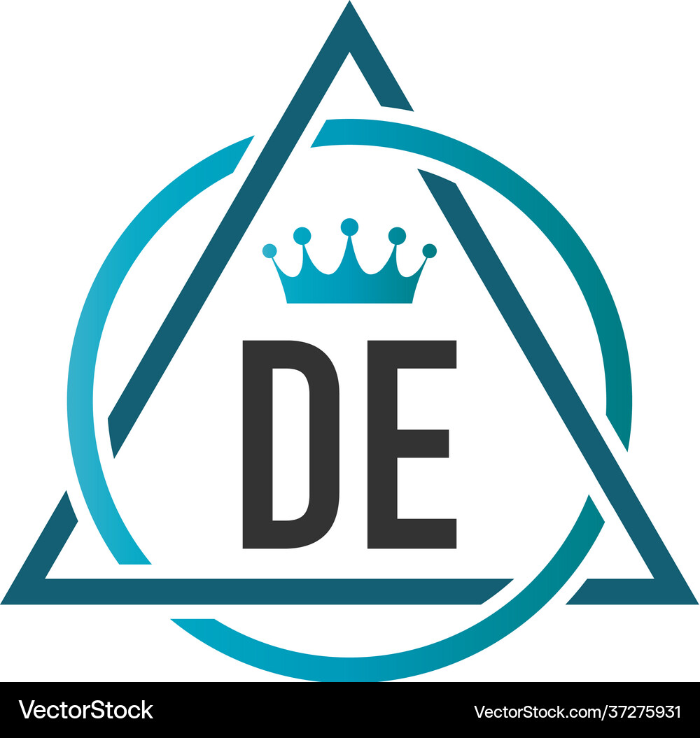 Initial letter de circle triangle logo design Vector Image