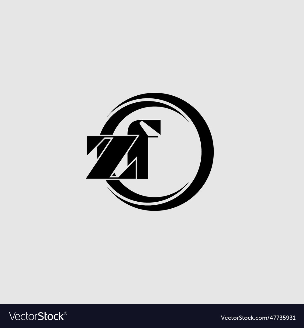 Letters zf simple circle linked line logo