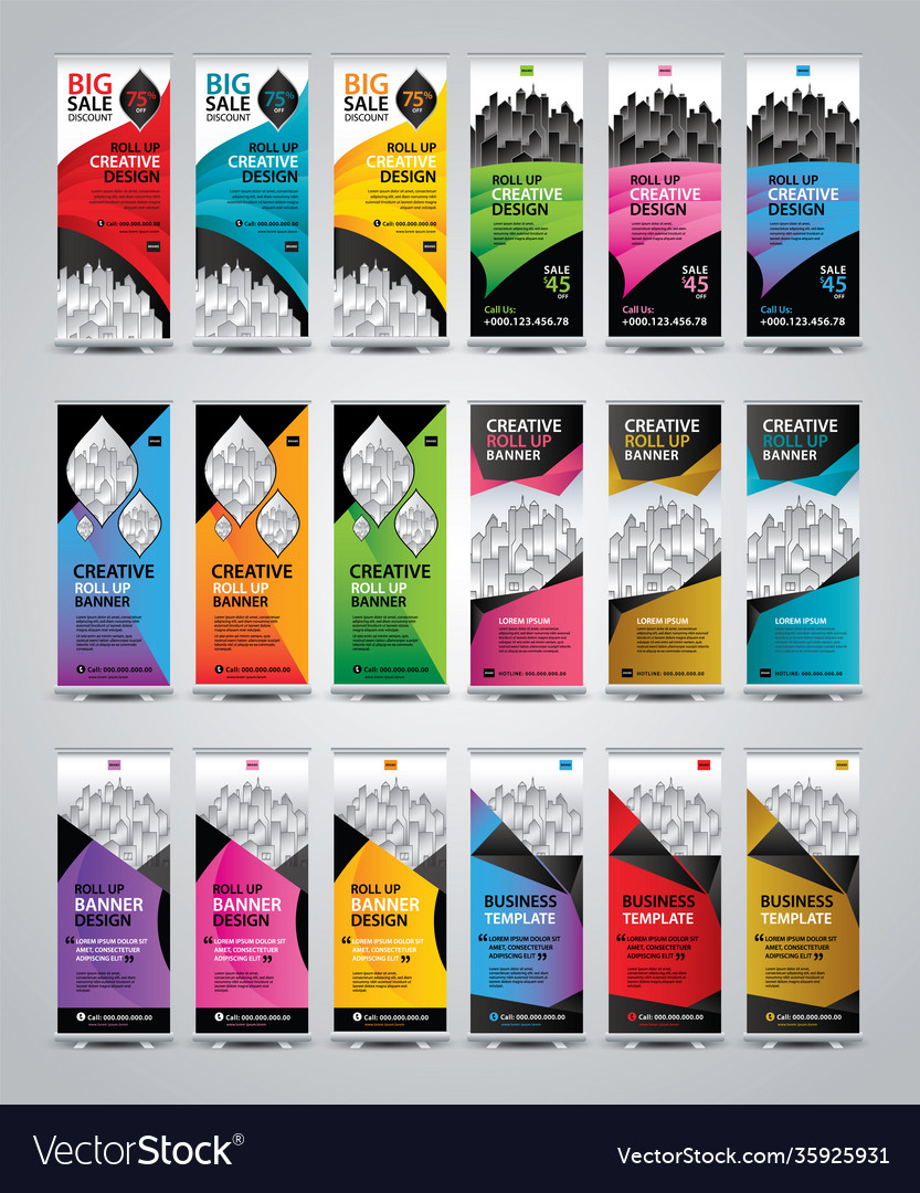 Mega collection roll up banner template