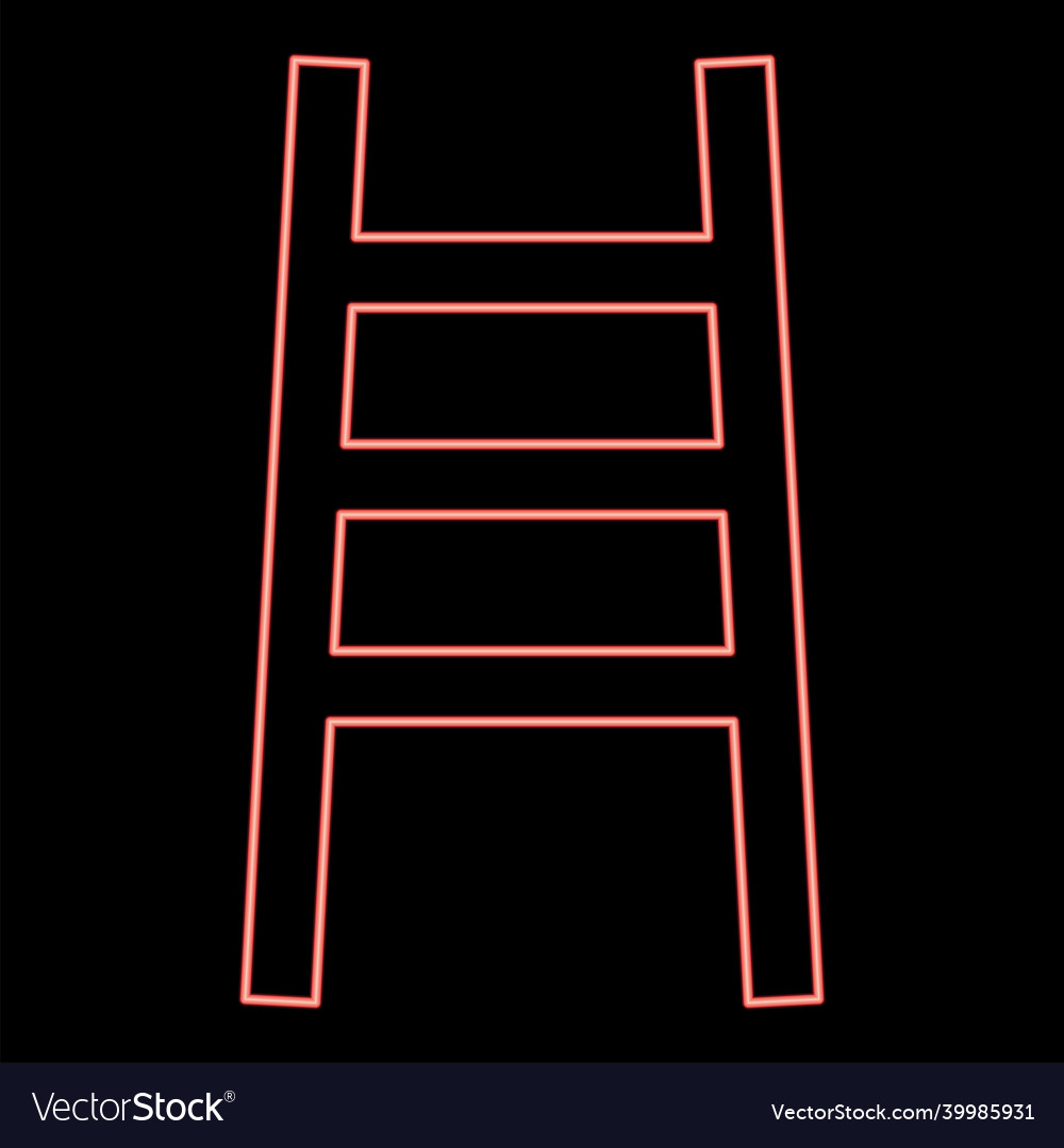 Neon ladder red color flat style image Royalty Free Vector