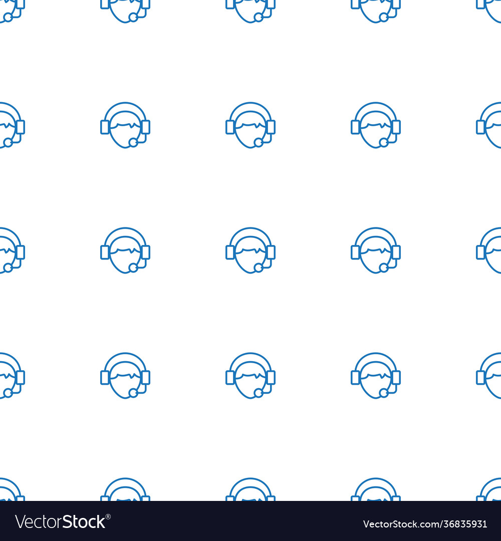 Operator icon pattern seamless white background
