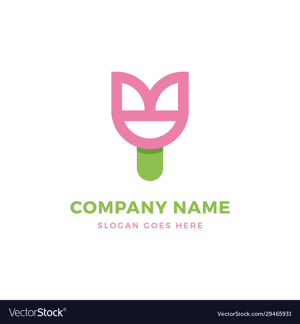 Pink flower logo design