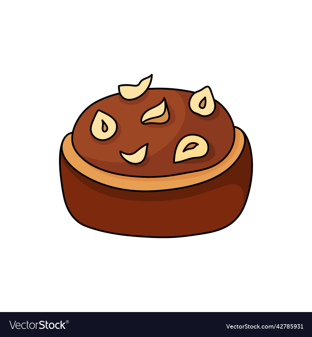 Pretty doodle cake design sketch element for menu Vector Image Pretty doodle cake design sketch element for menu