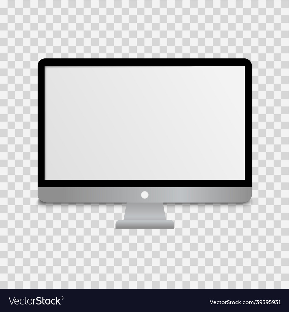 Realistic computer monitor with blank screen vector image Realistic computer monitor with blank screen