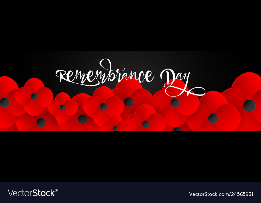 Remembrance day web header lest we forget vector image Remembrance day web header lest we forget
