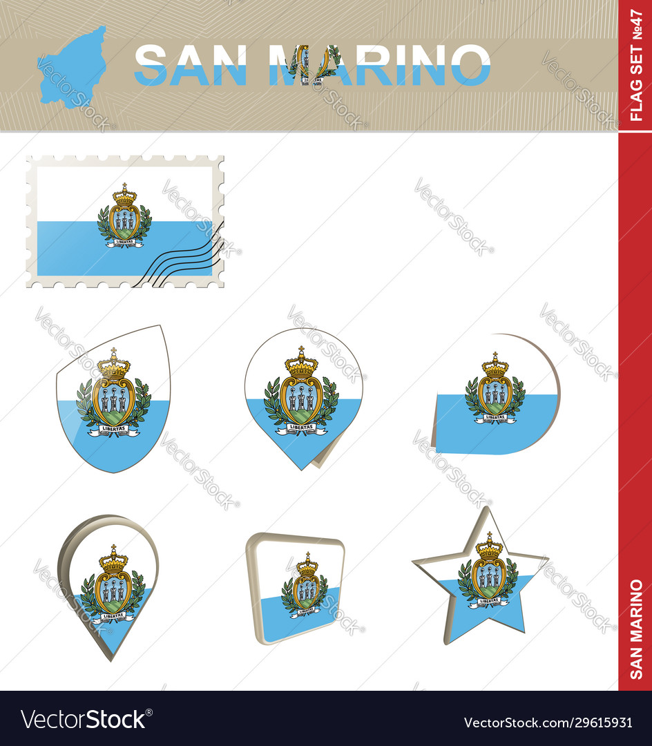 San marino flag set 47