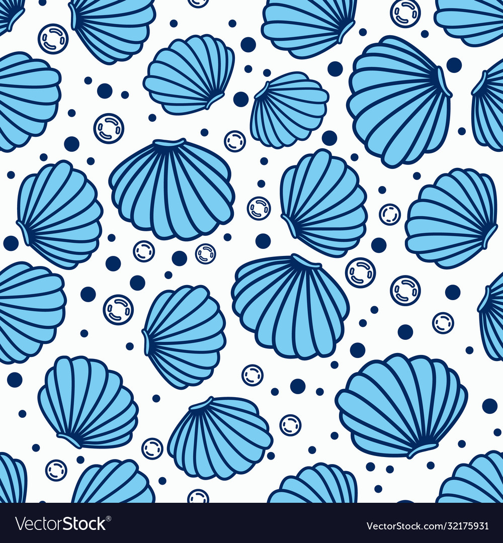 Sea shells pattern Royalty Free Vector Image - VectorStock