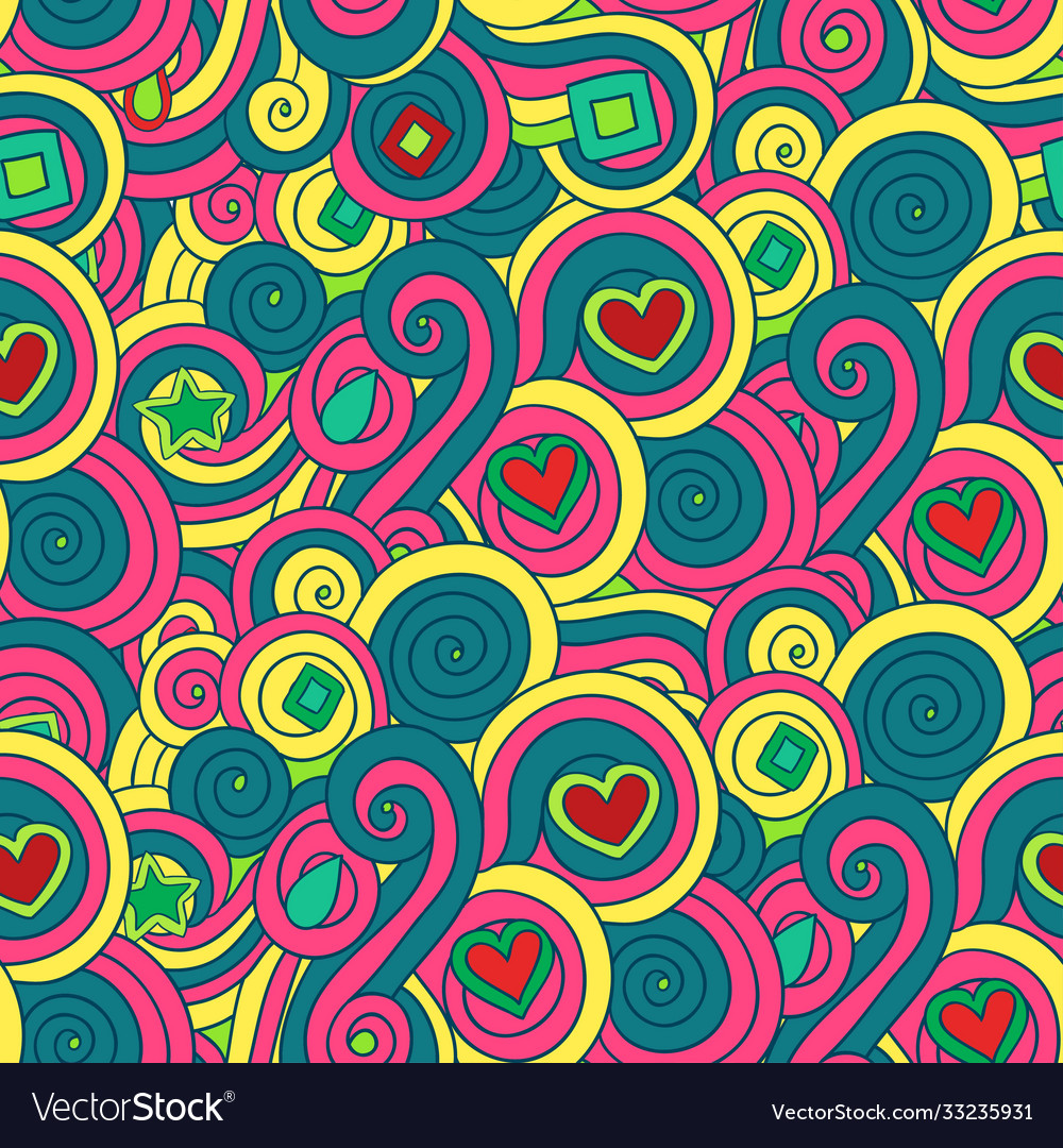 Seamless pattern with curly abstract elements