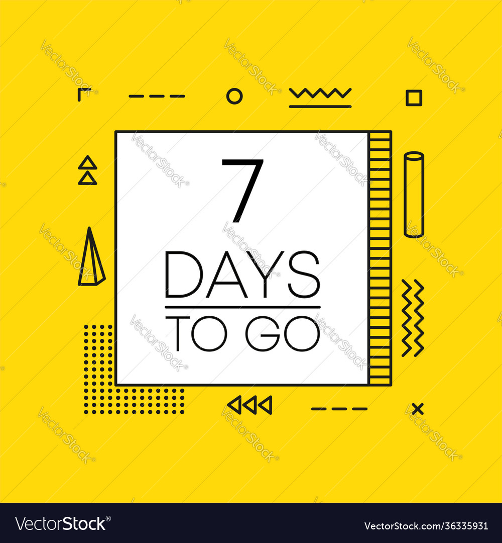 Seven days to go timer banner in geometry style