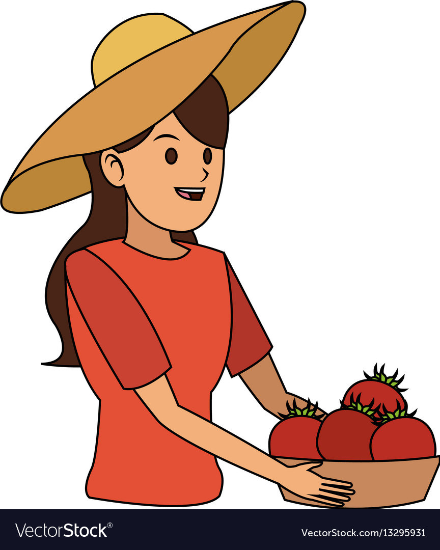 Woman holding fruits icon image