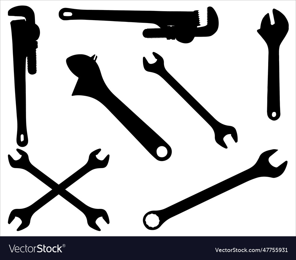 Wrench silhouette Royalty Free Vector Image - VectorStock