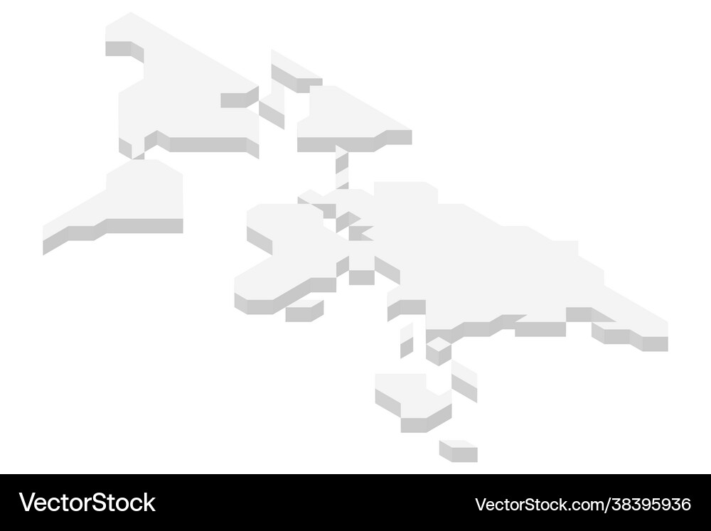 3d isometric map world Royalty Free Vector Image