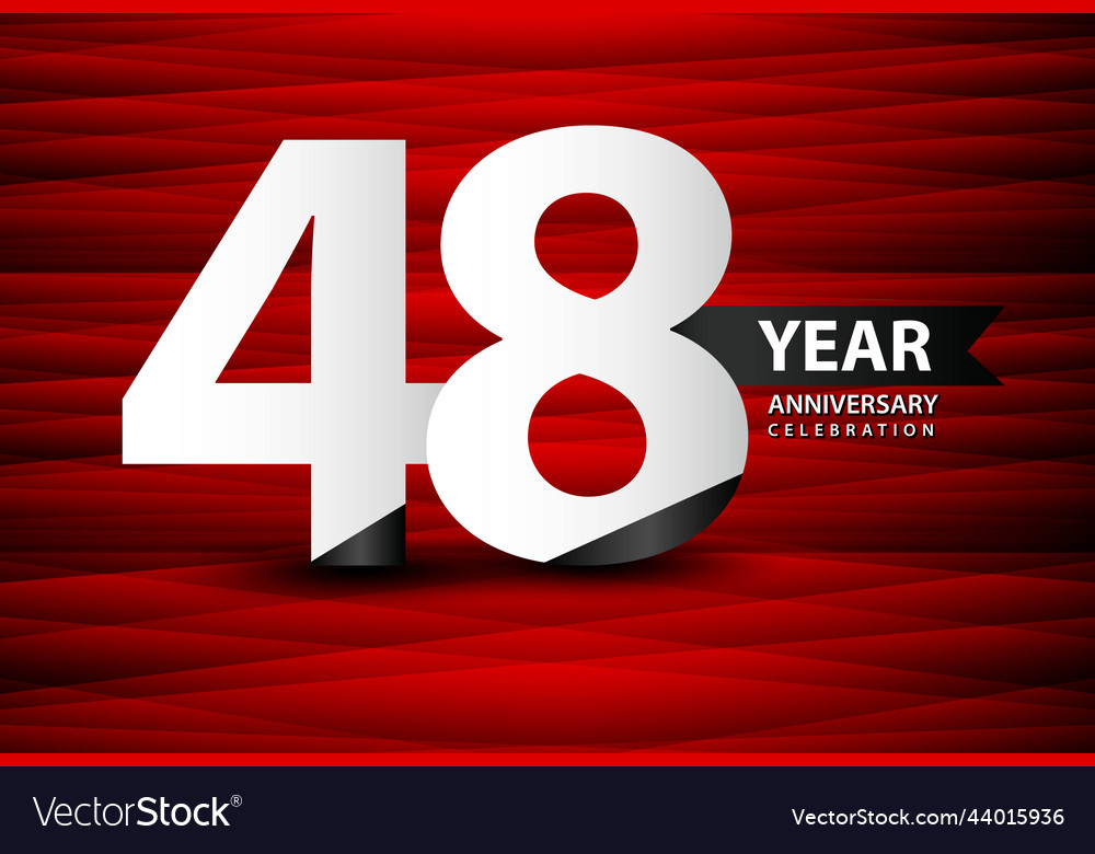 48 year anniversary celebration logo Royalty Free Vector