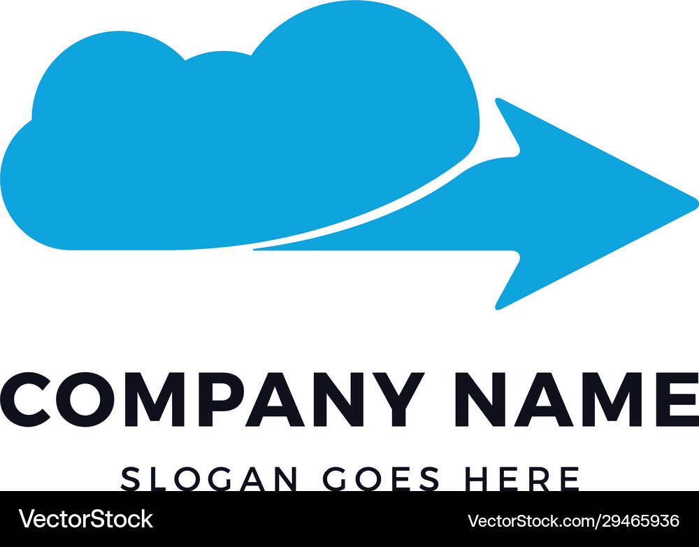 Arrow cloud logo design Royalty Free Vector Image