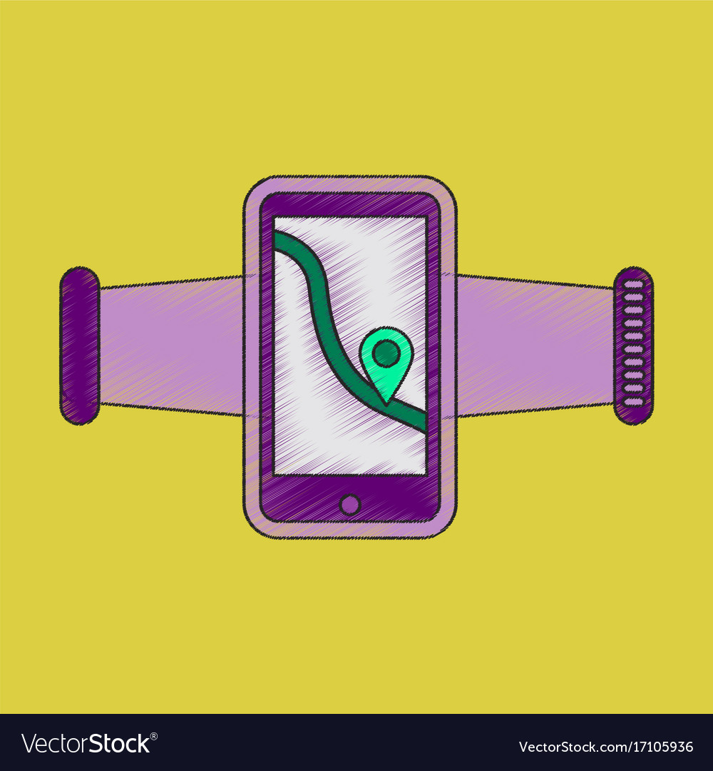 Flat shading style icon smartphone for running
