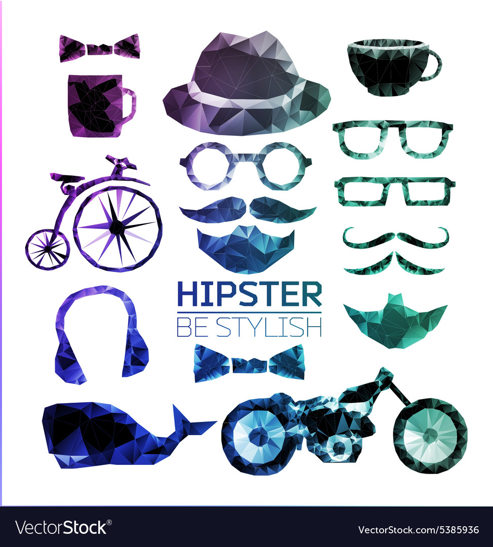 Hipster style elements icons and labels