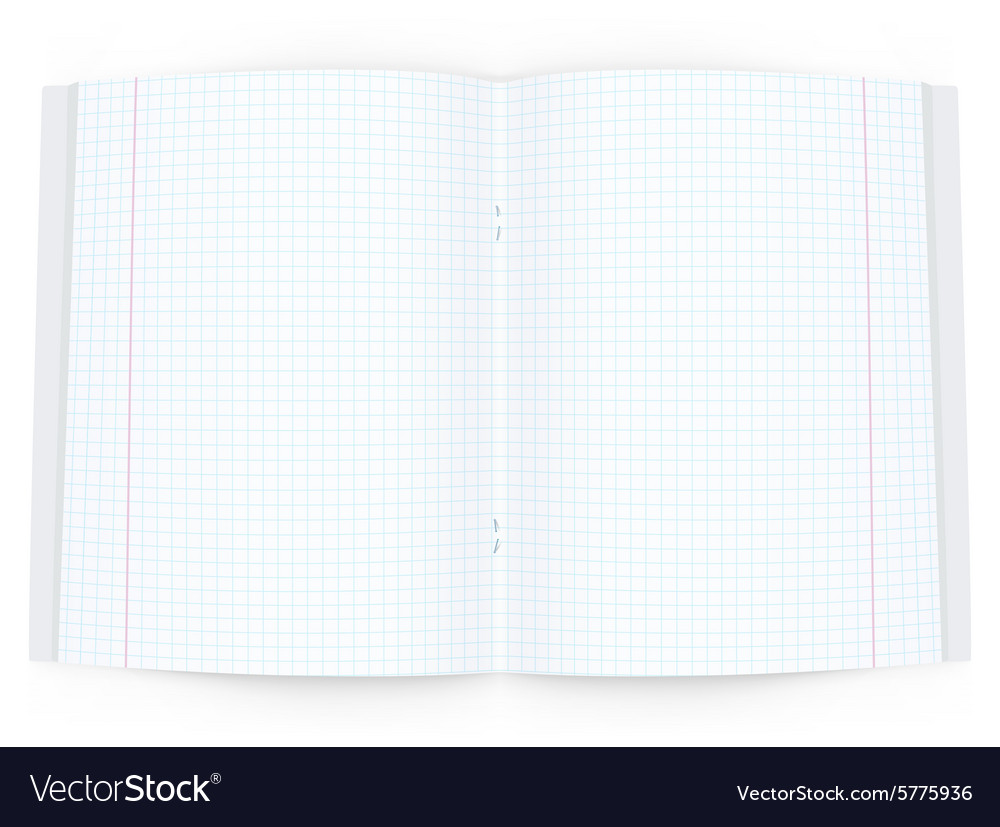 Open copy book on white background