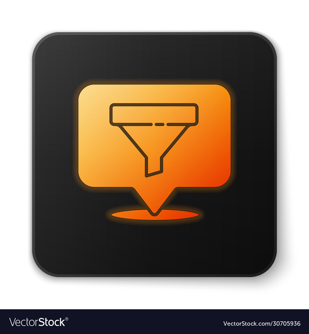 Orange glowing neon location with sales funnel