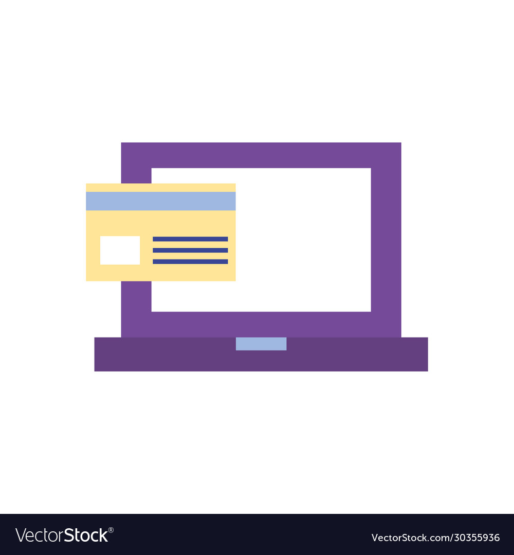 Payments online concept laptop computer Royalty Free Vector
