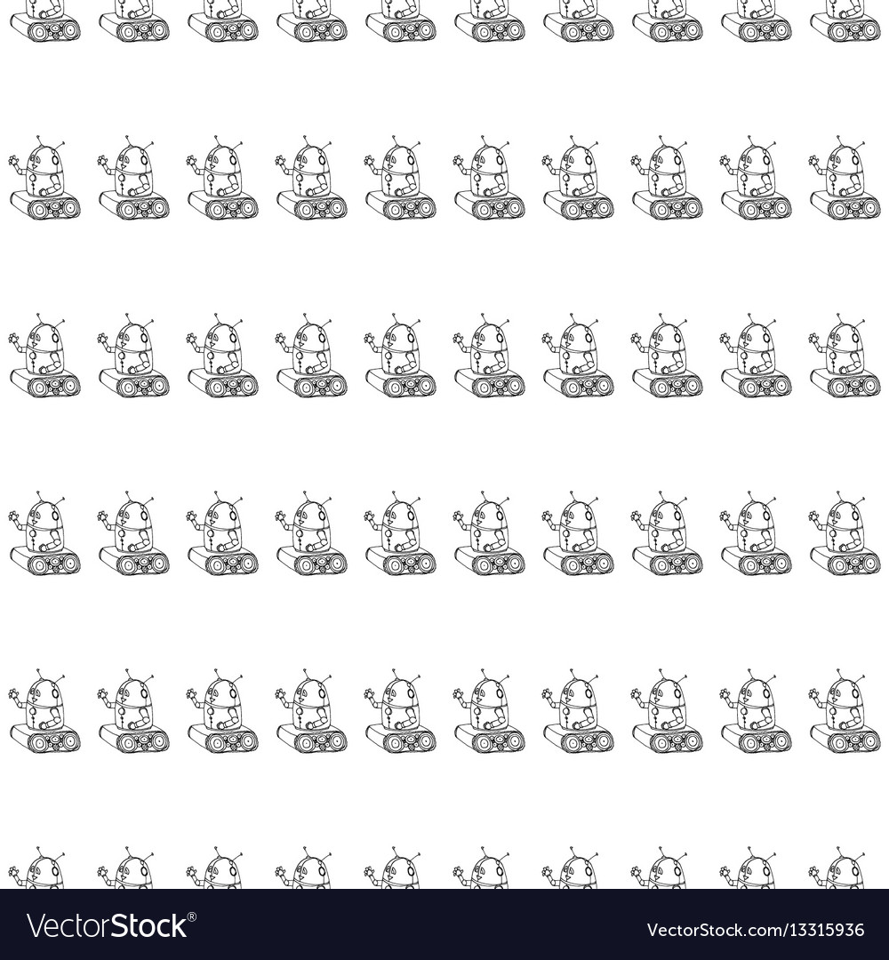 Robot doodles pattern