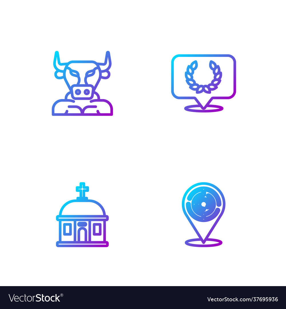 Set line minotaur labyrinth santorini building