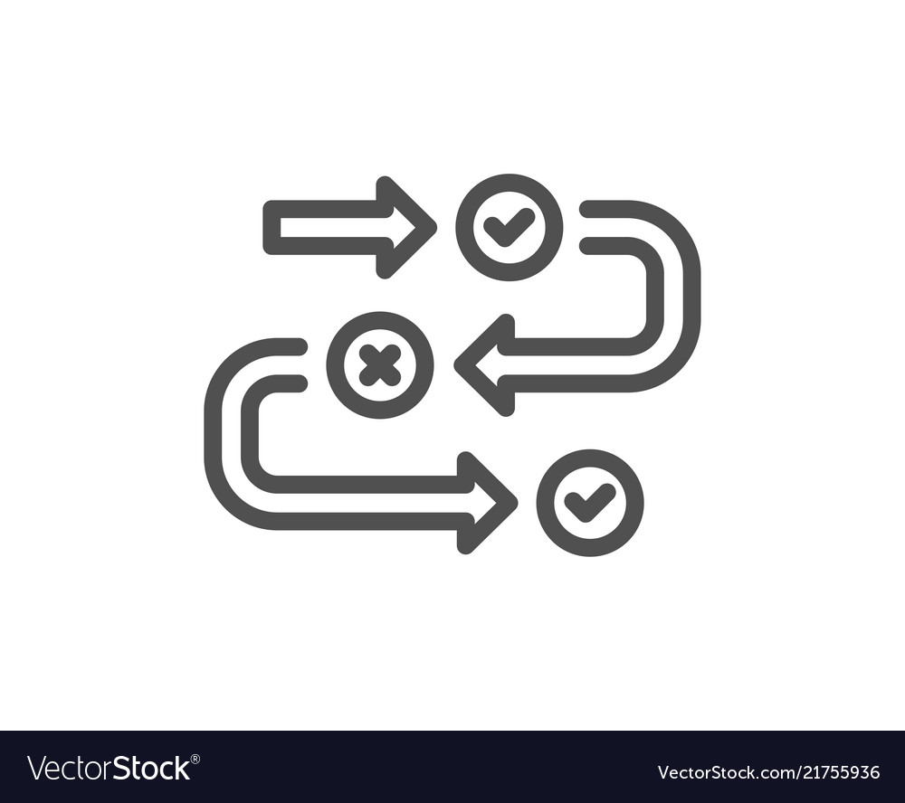 Survey progress line icon algorithm sign