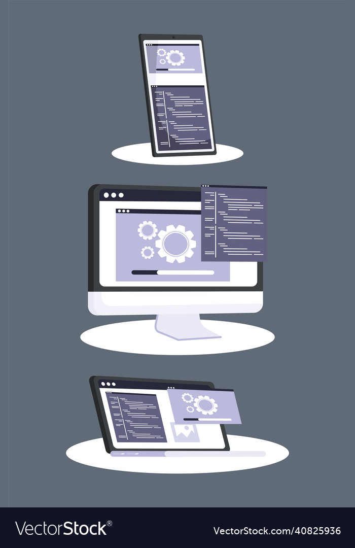 Three developing web icons