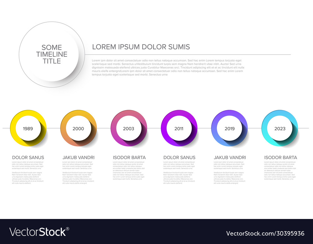 Timeline template with circle buttons vector image Timeline template with circle buttons
