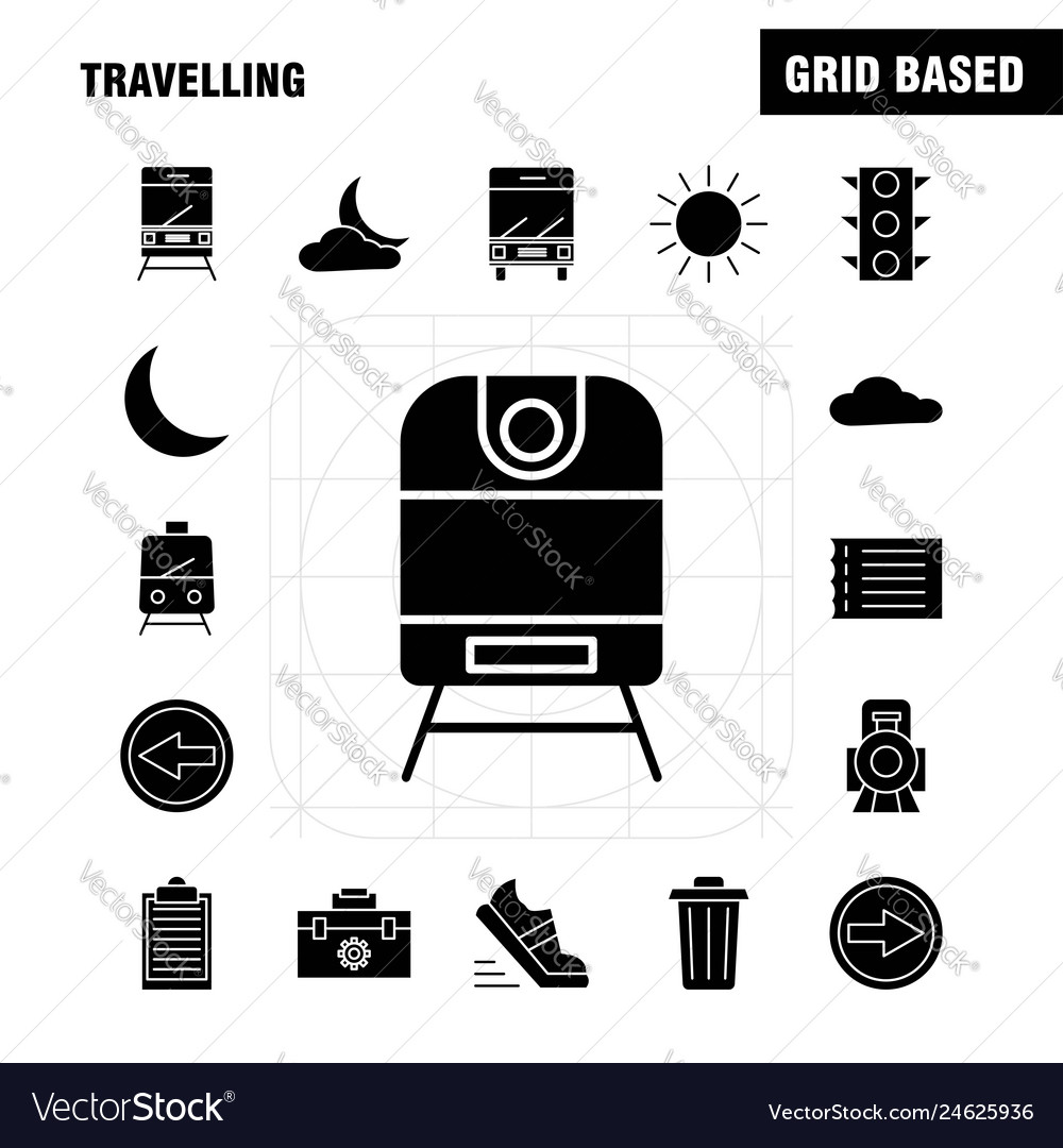 Reisende solide Glyph-Symbol für Webdruck