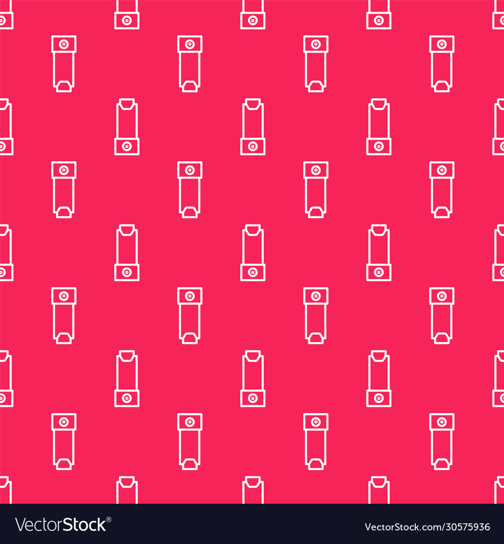 White line inhaler icon isolated seamless pattern