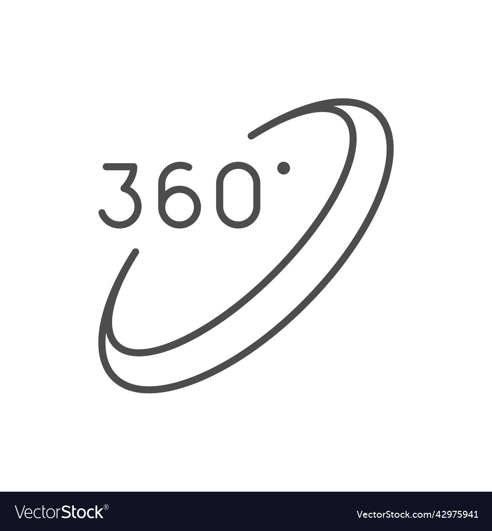 360 degrees rotation line outline icon Royalty Free Vector