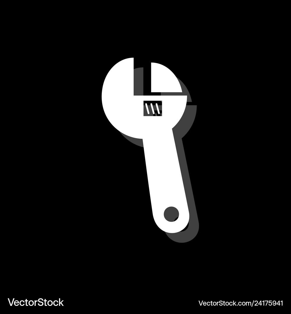 Adjustable wrench icon flat Royalty Free Vector Image