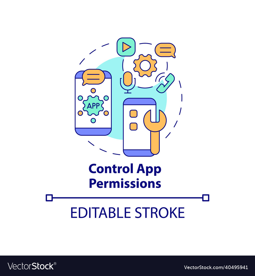 App permissions control concept icon vector image App permissions control concept icon