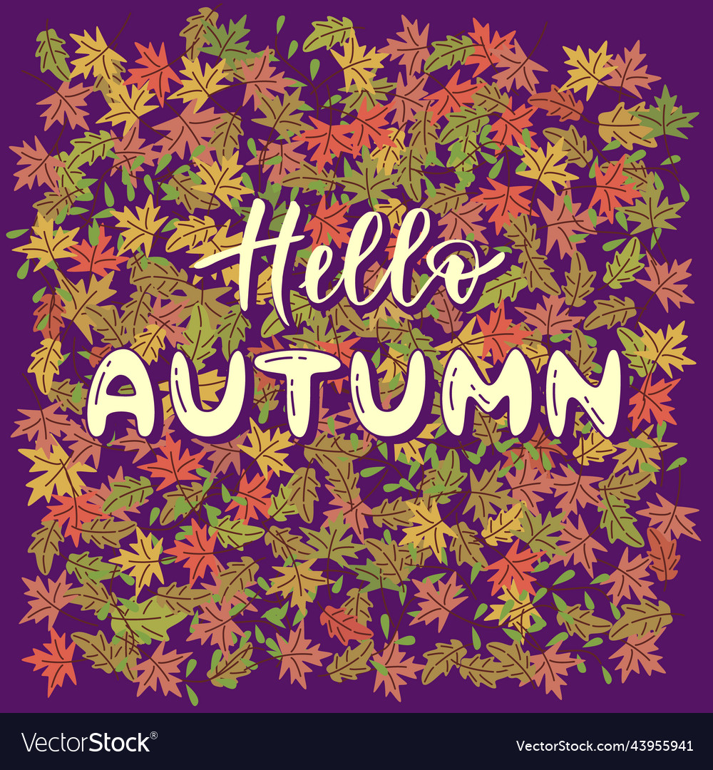 Autumn lettering card Royalty Free Vector Image