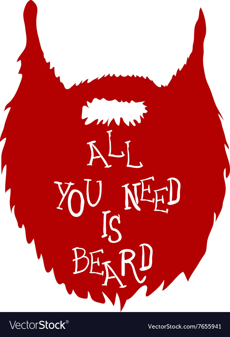 Beard with text isolated on white background Vector Image