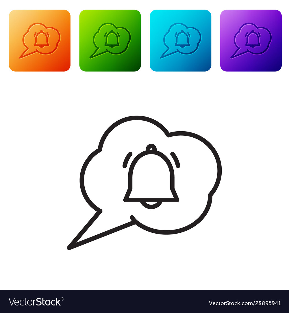 Black line speech bubble with chat notification vector image Black line speech bubble with chat notification
