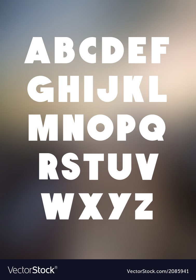 Bold alphabet font type